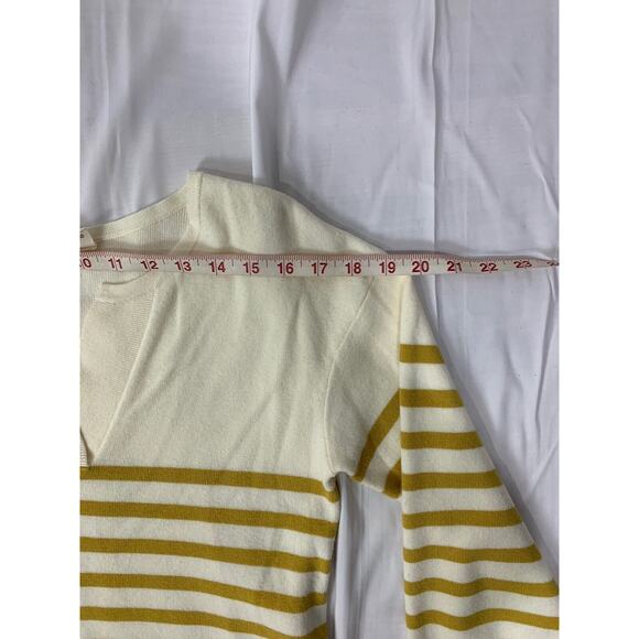 Moth Anthropologie Striped Sweater Notched Neckline 3/4 Sleeve Size XS - Picture 6 of 8